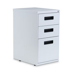 Alera® File Pedestal, Left or Right, 3-Drawers: Box/Box/File, Legal/Letter, Light Gray, 14.96" x 19.29" x 27.75"