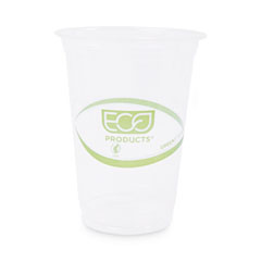 Eco-Products® GreenStripe Renewable and Compostable Cold Cups, 16 oz, Clear, 50/Pack, 20 Packs/Carton