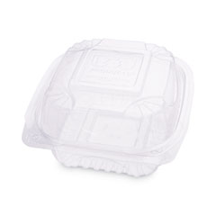 Eco-Products® Clear Clamshell Hinged Food Containers, 6 x 6 x 3, Plastic, 80/Pack, 3 Packs/Carton