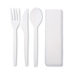 WNA EcoSense Renewable PSM Wrapped Cutlery Kit, White, 250/Carton