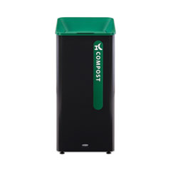 Rubbermaid® Commercial Sustain Decorative Refuse with Recycling Lid, 23 gal, Metal/Plastic, Black/Green