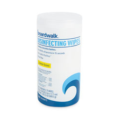Boardwalk® Disinfecting Wipes, 8 x 7, Lemon Scent, 75/Canister, 3 Canisters/Pack, 4/Pks/Ct
