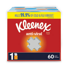 Kleenex® Anti-Viral Facial Tissue, 3-Ply, White, 60 Sheets/Box