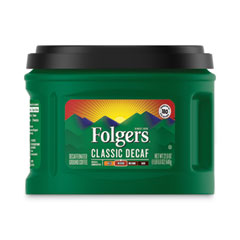 Folgers® Ground Coffee, Classic Roast Decaffeinated, Ground, 22 3/5oz, Can, 6/Carton