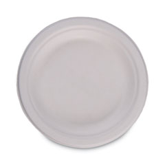 Boardwalk® Bagasse Dinnerware, Plate, 6" dia, White, 1,000/Carton