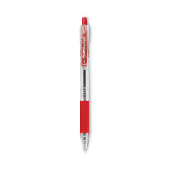 Pilot® EasyTouch Ballpoint Pen, Retractable, Medium 1 mm, Red Ink, Clear Barrel, Dozen