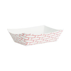 Boardwalk® Paper Food Baskets, 2.5 lb Capacity, Red/White, 500/Carton