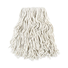 Boardwalk® Banded Cotton Mop Head, #24, White, 12/Carton