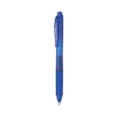 Pentel® EnerGel-X Gel Pen, Retractable, Medium 0.7 mm, Blue Ink, Blue Barrel, Dozen