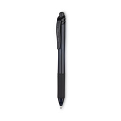 Pentel® EnerGel-X Gel Pen, Retractable, Bold 1 mm, Black Ink, Smoke Barrel, Dozen