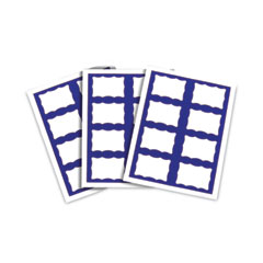 C-Line® Laser Printer Name Badges, 3 3/8 x 2 1/3, White/Blue, 200/Box