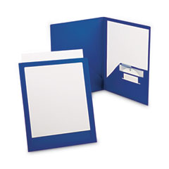 Oxford™ ViewFolio Plus Polypropylene Portfolio, 50-Sheet Capacity, 11 x 8.5, Clear/Blue