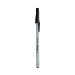Universal™ Ballpoint Pen, Stick, Fine 0.7 mm, Black Ink, Gray Barrel, Dozen