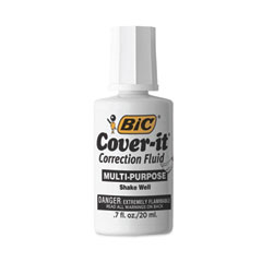 BIC® Cover-It Correction Fluid, 20 ml Bottle, White