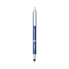 BIC® PrevaGuard Ballpoint/Stylus Pen, Retractable, Medium 1 mm, Blue Ink/Blue Barrel, Dozen