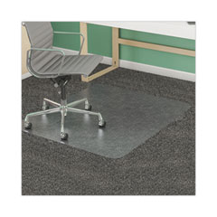 deflecto® SuperMat Frequent Use Chair Mat, Med Pile Carpet, Flat, 45 x 53, Rectangular, Clear