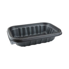 Pactiv Evergreen EarthChoice Entree2Go Takeout Container, 24 oz, 8.66 x 5.75 x 1.97, Black, Plastic, 300/Carton