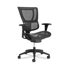 FlexFit 1500TM Mesh Task Chair, Suppports Up to 300 lbs,16.7" to 20.26" Seat Height, Black Seat, Black Back, Black Base