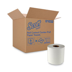 Scott® Essential Roll Control Center-Pull Towels for Business,  8 x 12, White, 700/Roll, 6 Rolls/Carton