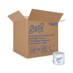 Scott® Essential Standard Roll Bathroom Tissue for Business, Convenience Carton, 2 Ply, White, 550 Sheets/Roll, 20 Rolls/Carton