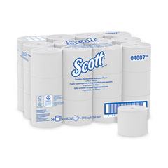 Scott® Essential Coreless SRB Bathroom Tissue for Business, Septic Safe, 2-Ply, White, 1,000 Sheets/Roll, 36 Rolls/Carton