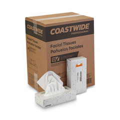 Coastwide Professional™ Recycled 2-Ply Facial Tissue, White, 100 Sheets/Box, 30 Boxes/Carton