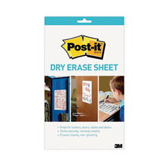 Post-it® Dry Erase Sheets, 7 x 11.3, White Surface, 3/Pack