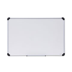 Deluxe Porcelain Magnetic Dry Erase Board, 36 x 24, White Surface, Silver/Black Aluminum Frame
