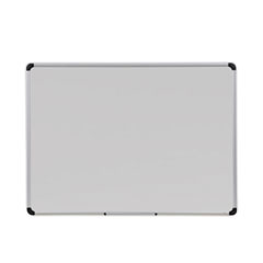 Deluxe Porcelain Magnetic Dry Erase Board, 48 x 36, White Surface, Silver/Black Aluminum Frame