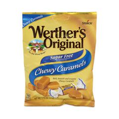 Werther's® Original® Sugar Free Chewy Caramel Candy, 2.75 oz Bag, 3/Pack, Ships in 1-3 Business Days