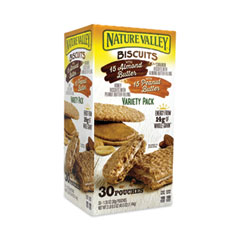 Nature Valley® Biscuits, Cinnamon with Almond Butter/Honey with Peanut Butter, 1.35 oz Pouch, 30/Carton, Ships in 1-3 Business Days