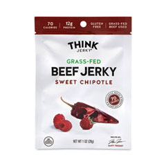 Think Jerky® Sweet Chipotle Beef Jerky, 1 oz Pouch, 12/Pack, Ships in 1-3 Business Days