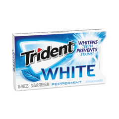 Trident® Sugar-Free Gum, White Peppermint,16 Pieces/Pack, 9 Packs/Carton, Ships in 1-3 Business Days