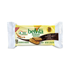 belVita Breakfast Biscuits, Dark Chocolate Creme Breakfast Sandwich, 1.76 oz Pack, 25 Packs/Carton