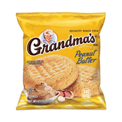 Grandma's® Homestyle Peanut Butter Cookies, 2.5 oz Pack, 2 Cookies/Pack, 60 Packs/Carton, Delivered in 1-4 Business Days
