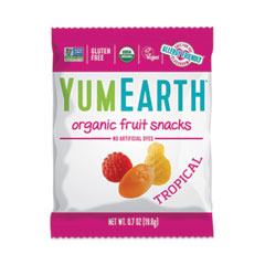 YumEarth Organic Tropical Fruit Snacks, Assorted Flavors, 0.7 oz Snack Packs, 43/Bag, Ships in 1-3 Business Days
