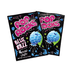 POP ROCKS® Sugar Candy, Blue Raspberry, 0.33 oz Pouches, 24/Carton, Ships in 1-3 Business Days