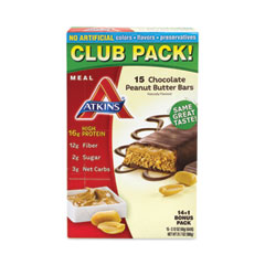 Atkins High Protein Meal Bars, Chocolate Peanut Butter, 2.12 oz, 15 Bars/Box, Ships in 1-3 Business Days