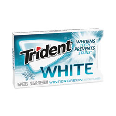 Trident® Sugar-Free Gum, White Wintergreen, 16 Pieces/Pack, 9 Packs/Box, Ships in 1-3 Business Days