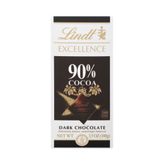 Lindt Excellence 90% Cocoa Bar, 3.5 oz Bar, 12 Count, Delivered in 1-4 Business Days