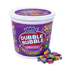 Dubble Bubble Bubble Gum Assorted Flavor Twist Tub, 300 Pieces/Tub, 1 Tub/Carton, Ships in 1-3 Business Days