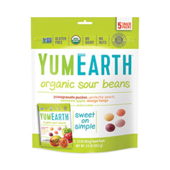 YumEarth Organic Sour Beans, Assorted Flavors, 5 Each of 0.7 oz Snack Packs/Bag, 3 Bags/Pack, Delivered in 1-4 Business Days