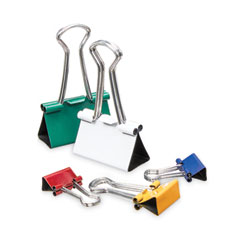 Universal® Binder Clips with Storage Tub, (12) Mini (0.5"), (12) Small (0.75"), (6) Medium (1.25"), Assorted Colors