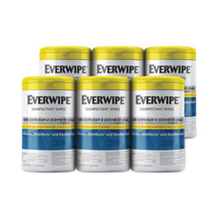 Everwipe™ Disinfectant Wipes, 7 x 7, Lemon, 75/Canister, 6/Carton