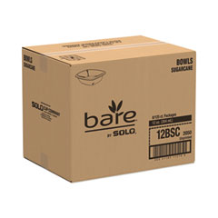 Dart® Bare Eco-Forward Sugarcane Dinnerware, Bowl, 12 oz, Ivory, 125/Pack, 8 Packs/Carton