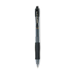Pilot® G2 Premium Gel Pen, Retractable, Fine 0.7 mm, Black Ink, Smoke/Black Barrel, 2/Pack
