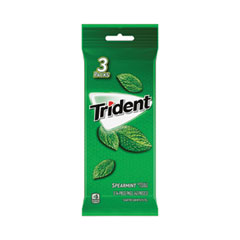 Trident® Gum, Spearmint, 14 Sticks/Packet, 3 Packets/Pack, 3 Packs, Ships in 1-3 Business Days