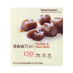 thinkThin® High Protein Bars, Salted Caramel, 1.41 oz Bar, 10 Bars/Box, Delivered in 1-4 Business Days