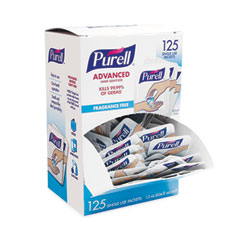 PURELL® Single Use Advanced Gel Hand Sanitizer, 1.2 mL, Packet, Fragrance-Free, 125/Box, 12 Box/Carton