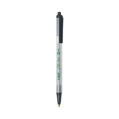 BIC® ReVolution Clic Stic Ballpoint Pen, Retractable, Medium 1 mm, Black Ink, Translucent Frost/Black Barrel, 48/Pack